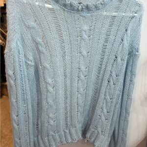 Light Blue Cable Knit Sweater